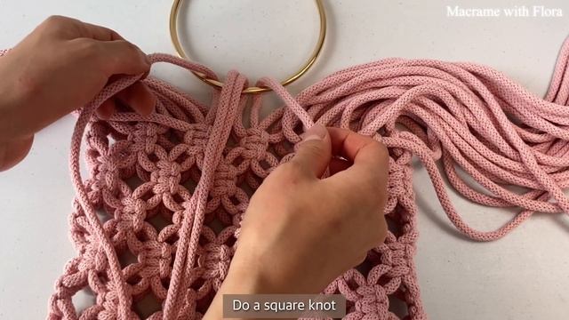 DIY | Macrame "Marina" net bag with ring handles tutorial | Bolsa de macrame | 마크라메 가방 смотреть онлайн