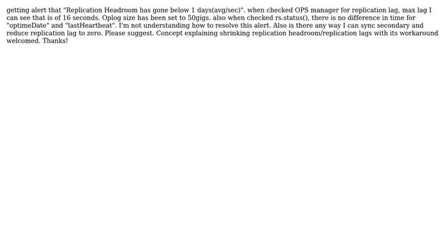 Databases: MongoDB: replication headroom gone below 1 days (avg/sec) смотреть онлайн
