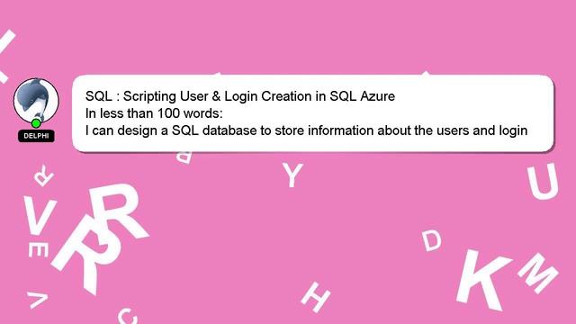 SQL : Scripting User & Login Creation in SQL Azure смотреть онлайн