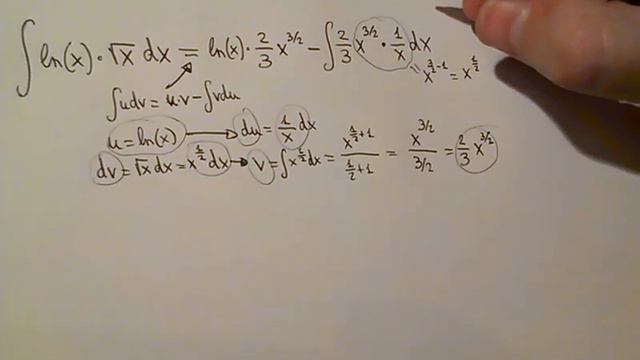 Integral of ln(x)*sqrt(x) (by parts) смотреть онлайн