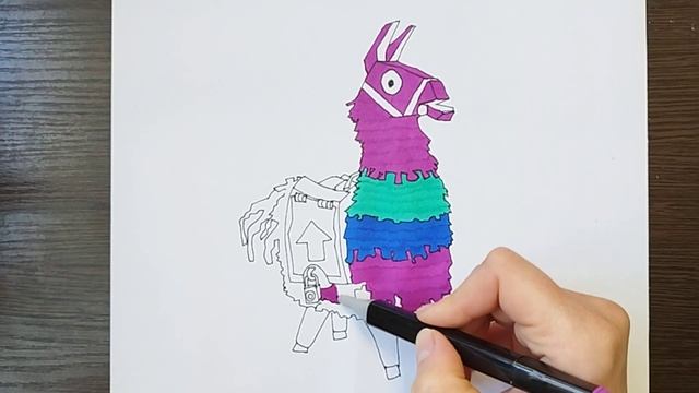 Drawing, Painting, Coloring Fortnite Lama | Colorbook | Pencil paint смотреть онлайн