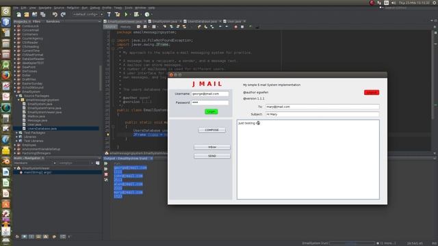 Prog. Project - Simple e-mail System (Java) смотреть онлайн