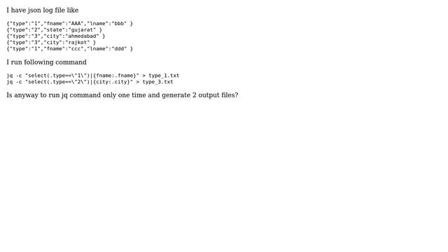 Unix & Linux: jq parse json log file смотреть онлайн