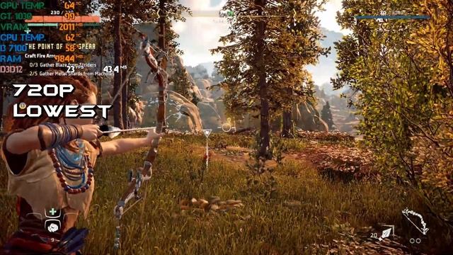 Horizon Zero Dawn || GT 1030 + i3 7100 + 16gb RAM Performance Test || 720p, 664p Low,Lowest Setting смотреть онлайн