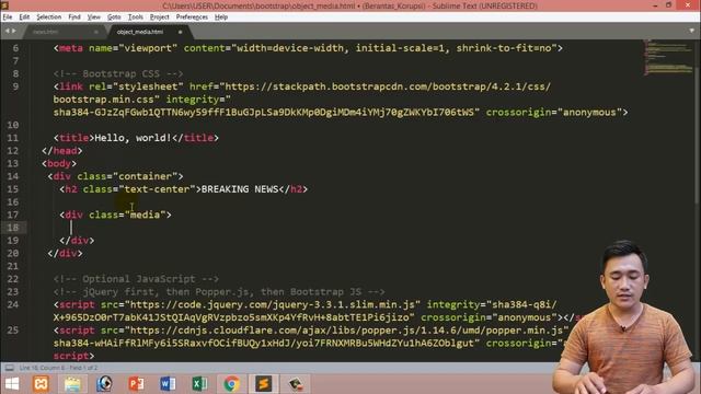 Tutorial Bootstrap #14 Membuat Layout PORTAL BERITA ONLINE dengan OBJECT MEDIA Bootstrap смотреть онлайн