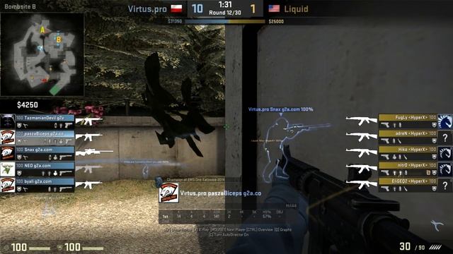 CSGO: POV Virtus Pro Pasha Vs Liquid (24/11) Overpass @ FACEIT League 2015 Stage 3 Finals