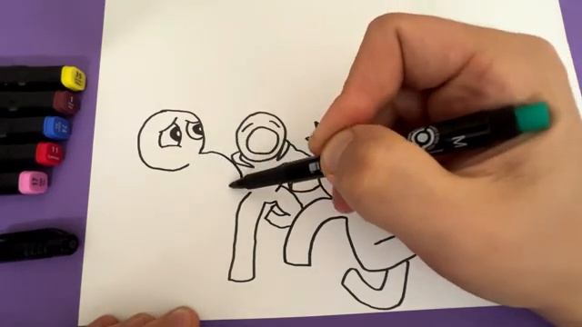Rainbow friends vs doors / fnf / Roblox doors coloring drawing easy step by step смотреть онлайн