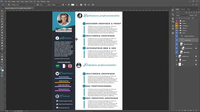 قالب سيرة ذاتية على الفوتوشوب Free CV/RESUME Template In Photoshop