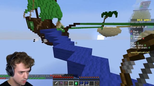 3 Friends Playing BED WARS in Minecraft смотреть онлайн