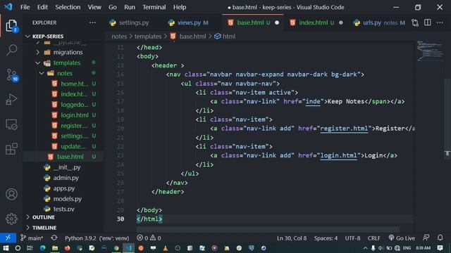 Build a Django Note Keeping App 2 - Creating and Using Django Templates смотреть онлайн