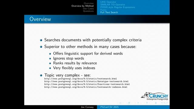 Breakout Session Presented by Joe Conway of Crunchy Data at PGConf Silicon Valley 2015 смотреть онлайн