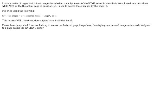 Wordpress: Get images / media attached to a page by page ID смотреть онлайн