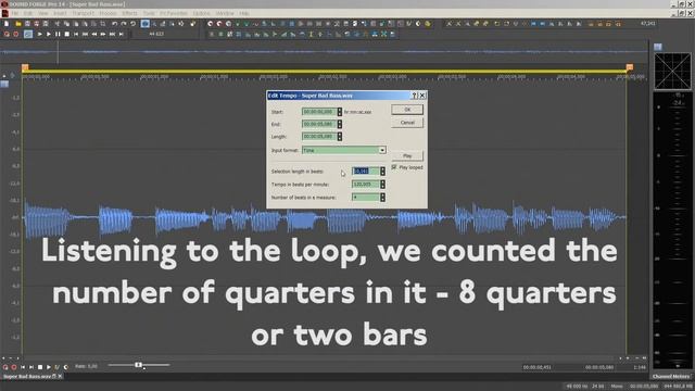 How to change the Tempo of a Loop with an unknown Tempo to the desired Value in BPM in Sound Forge смотреть онлайн
