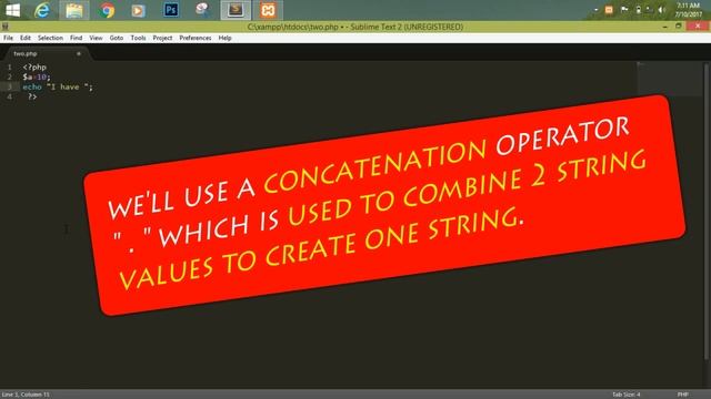 How to write a simple PHP program using concatenation operation | 2017 смотреть онлайн