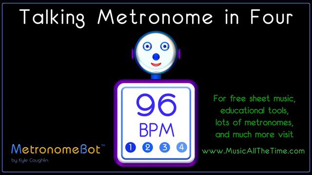 Talking metronome in 4/4 at 96 BPM MetronomeBot смотреть онлайн