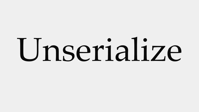 How to Pronounce Unserialize смотреть онлайн