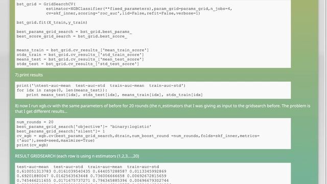 GridSearchCV does not give the same results as expected when compared to xgboost.cv смотреть онлайн
