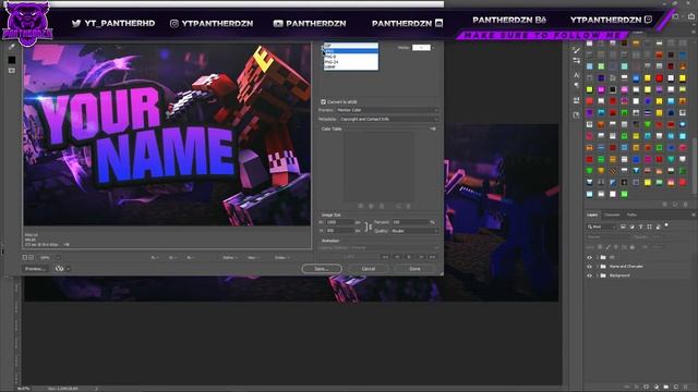 Free Minecraft Banner Template + YouTube, Twitter & Twitch Versions | FREE Photoshop Download смотреть онлайн