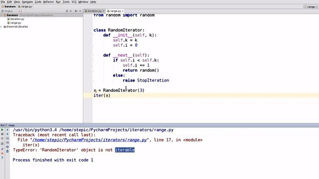 Python: основы и применение / Итераторы и генераторы (шаг 2) смотреть онлайн