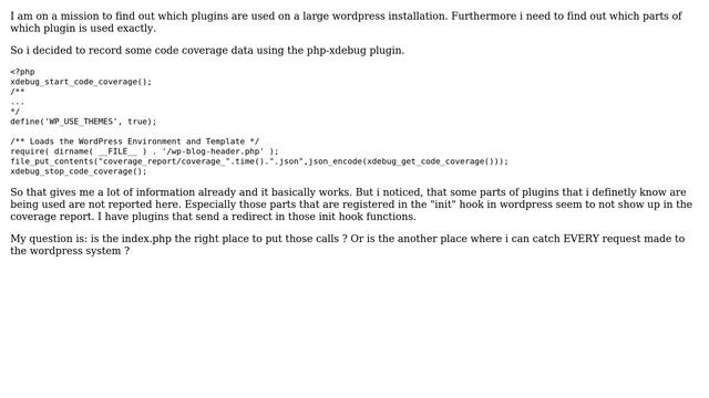Wordpress: What is the correct entry point for capturing coverage data смотреть онлайн