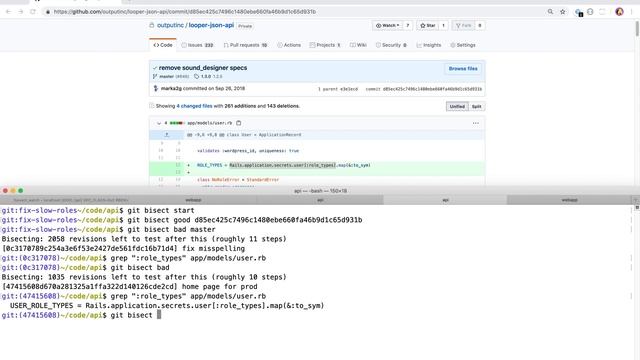 Removing unused code with git bisect смотреть онлайн