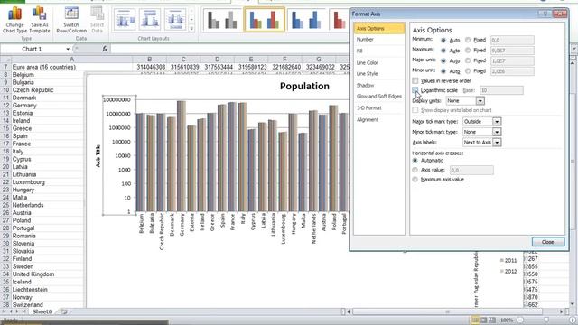 How to format the chart axis labels in Excel 2010 смотреть онлайн