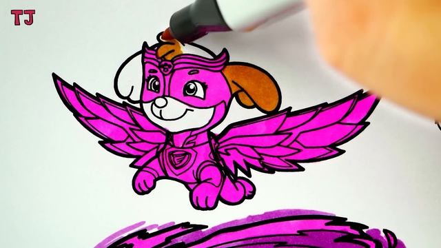 Paw Patrol : Mighty Pups Coloring Pages for Kids смотреть онлайн