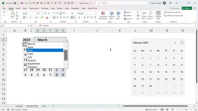 Create a Dynamic Monthly Calendar in Excel 365 or Online | Dynamic Calendar Excel Formula смотреть онлайн