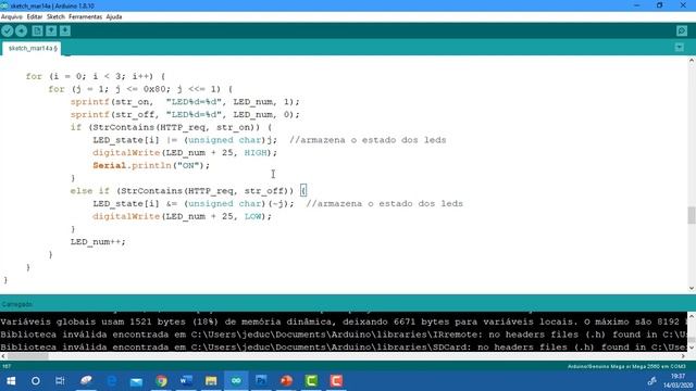 Automação Residencial via Internet com o Arduino Mega acionando 24 portas. смотреть онлайн