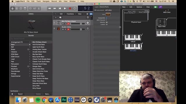 logic Pro X и Ableton Live 10. Как играть с нескольких миди клавиатур в этих программах. смотреть онлайн