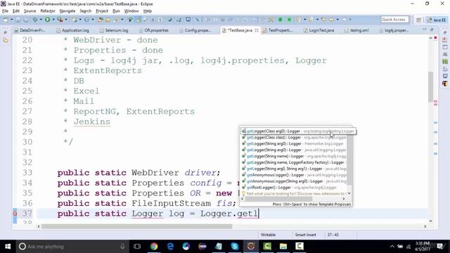 Selenium Automation | Data Driven Framework | 05 Initializing Logs смотреть онлайн