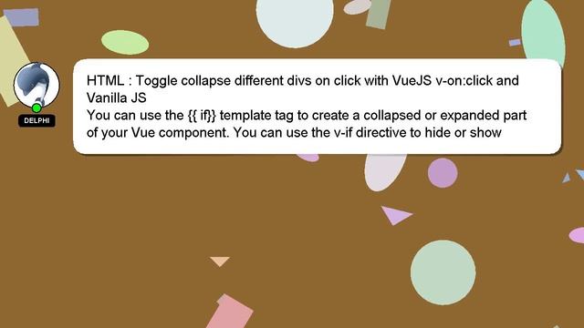 HTML : Toggle collapse different divs on click with VueJS v-on:click and Vanilla JS смотреть онлайн
