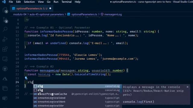 TypeScript - Zero to Hero | Demo - Optional Parameters #45 смотреть онлайн