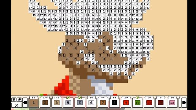 Coloring Pixels Рождество ПИКСЕЛИ 40x70. смотреть онлайн