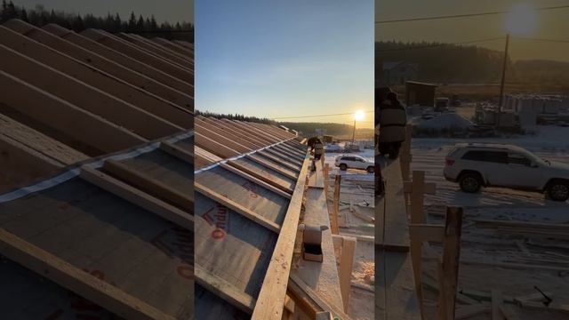 Строительство дома из профилированного бруса естественной влажности, размером 12х7 метров. смотреть онлайн