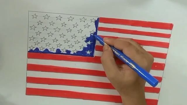 how to draw american flag смотреть онлайн