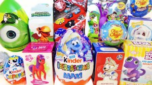 15 Киндер Сюрпризов, Unboxing Kinder Surprise Маша и Медведь,ПОНИ,Щенячий патруль,ТАЧКИ Дисней,MAXI
