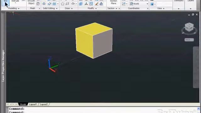 AutoCAD 3D - Constructing Solid Primitives in 3D Space - Box Cube Block смотреть онлайн