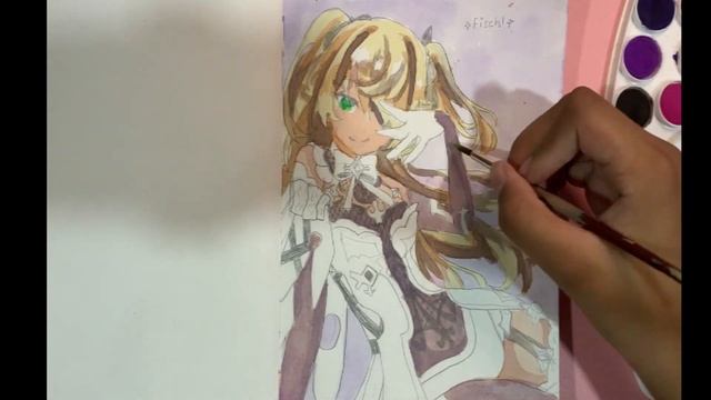 Watercolor Speedpaint #2 | Genshin Impact's Fischl! смотреть онлайн