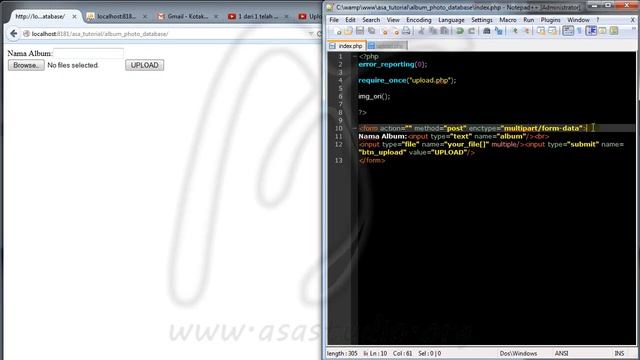 Membuat Album Photo Dengan Database, 1, Pembuatan Table dan Form, PHP MySQL Tutorial смотреть онлайн