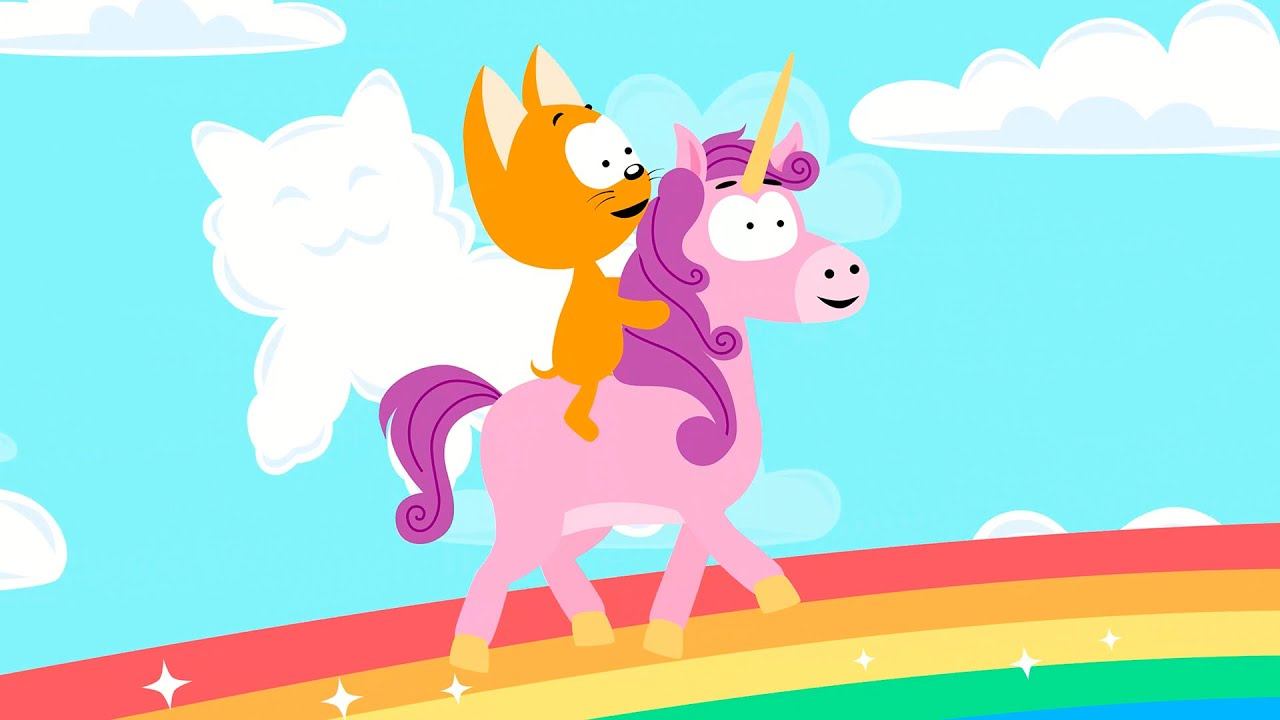Котёнок Котэ - Единорожка единорог и радуга - Сказки песенки мультики для детей малышей смотреть онлайн