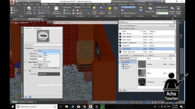 AutoCAD 3D Bedroom | Making Mirror in AutoCAD | Lecture 23 смотреть онлайн