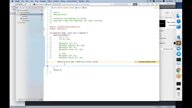 RSSchool iOS 2019Q1, Лекция 2, Objective-C fundamentals смотреть онлайн