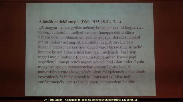 Tóth István: A szegedi 46-osok és emlékművük kálváriája (2018.06.15.) смотреть онлайн