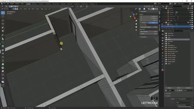 Blender 3D. Моделирование дома серии П-57 #12. Перепланировка 1 этажа под парадное. смотреть онлайн