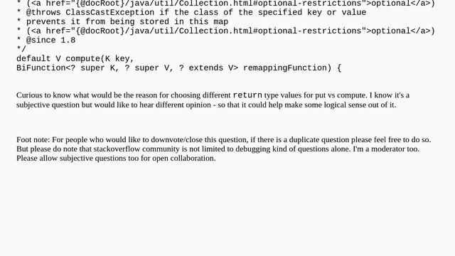 Return type of HashMap put() vs compute() смотреть онлайн