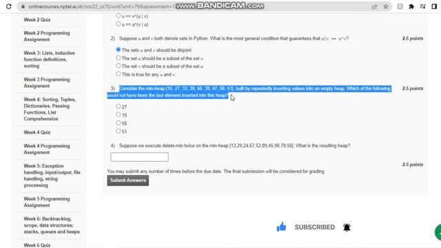 Assignment -6 || Week -6 || Programming, Data Structure And Algorithms using Python || NPTEL 2022 | смотреть онлайн