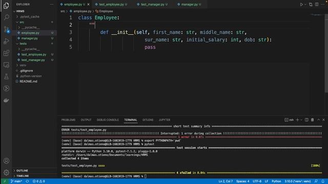 unit testing employee class using pytest, python смотреть онлайн