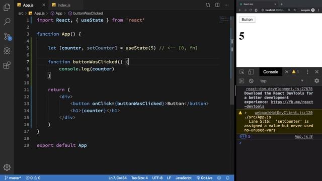 React 16.12 Tutorial 8: Stateful Components - useState смотреть онлайн