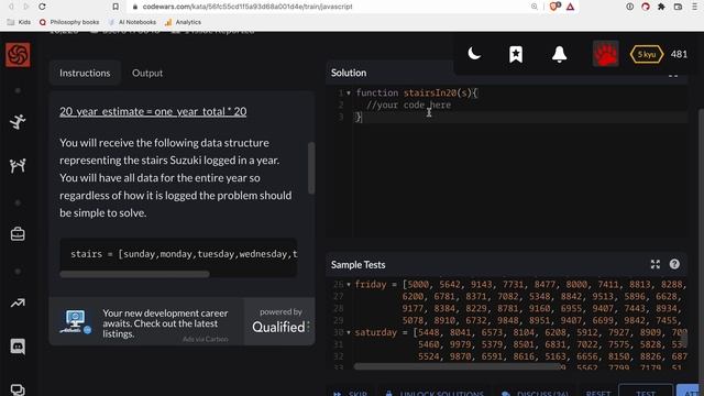 Codewars - Javascript - How many stairs will Suzuki climb in 20 years? смотреть онлайн